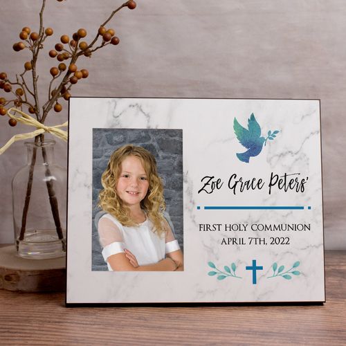 Personalized Picture Frame - Communion Dove