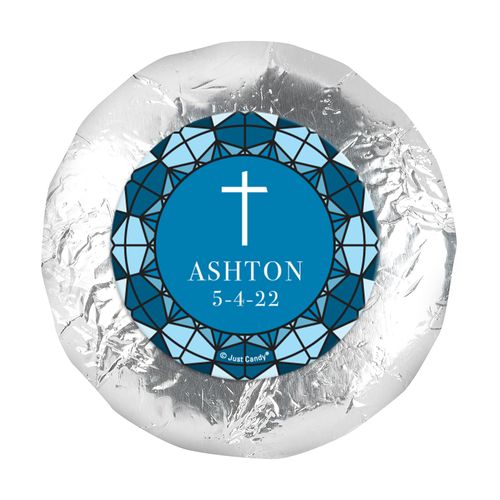 Personalized 1.25" Stickers - Communion Stained Glass (48 Stickers)