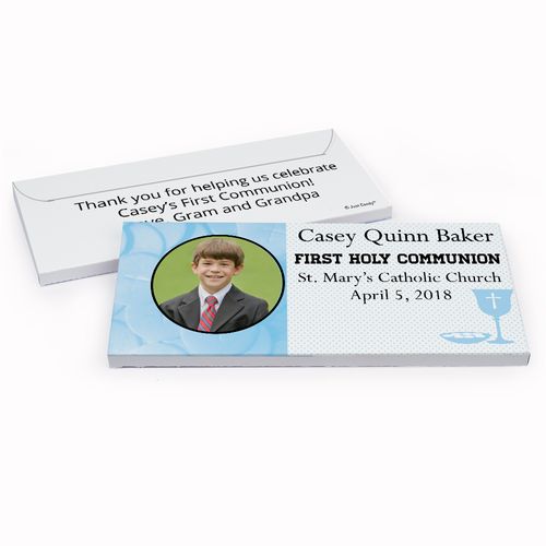 Deluxe Personalized Photo & Eucharist First Communion Chocolate Bar in Gift Box