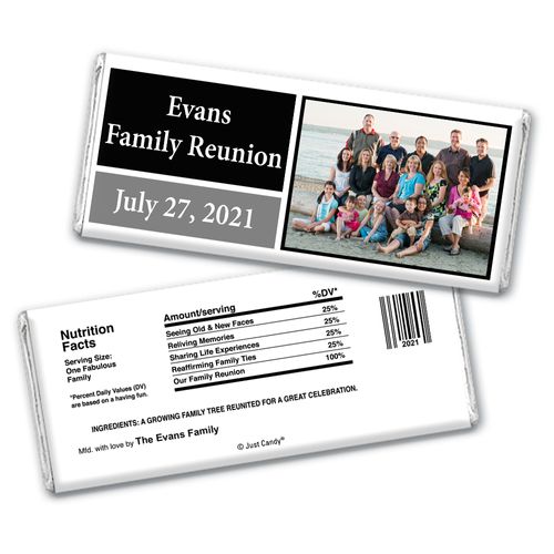 Family Photo Personalized Candy Bar - Wrapper Only
