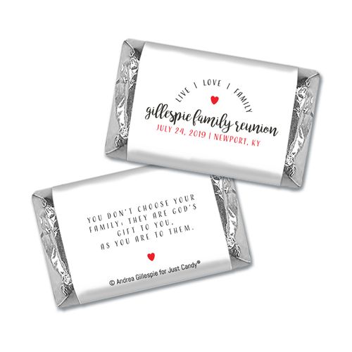 Chocolate Candy Bar and Wrapper Live-Love-Family Reunion Favor
