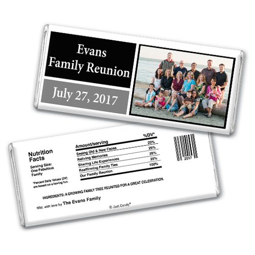 Family Reunion Personalized Chocolate Bar Photo and Date