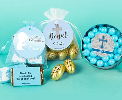 personalized communion candy filled favors for boys
