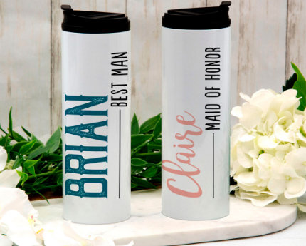 personalized wedding thermal tumblers
