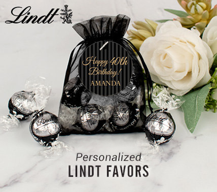 Personalized 40th birthday lindt favors