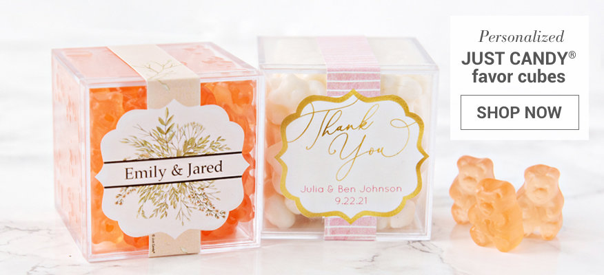 Personalized Just Candy Favor Cubes Wedding Favors