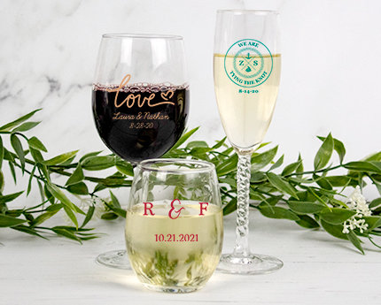 personalized wedding glassware