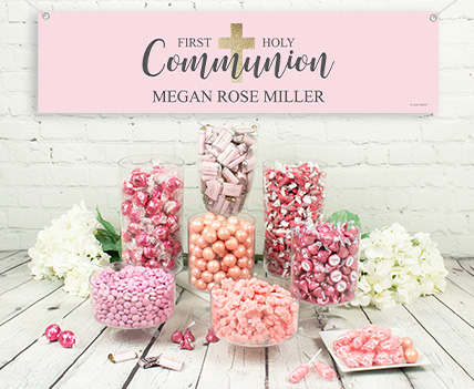personalized communion candy buffets for girls