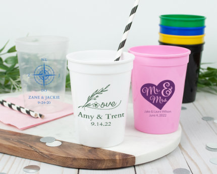 personalized wedding plastic cups