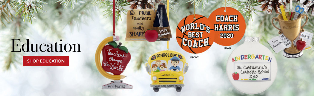 Personalized Teacher Christmas Ornaments