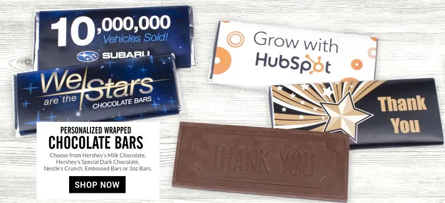 Personalized Business Wrapped Chocolate Bars