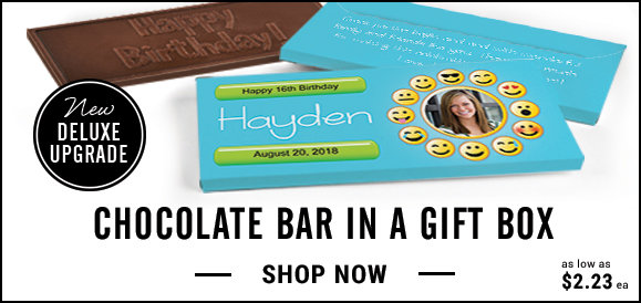 personalized kids birthday chocolate bar in a gift box