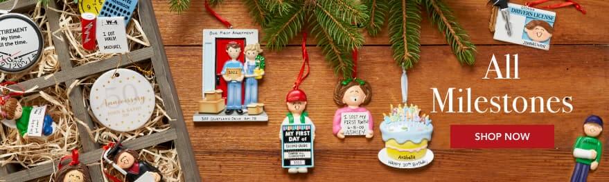 Personalized Bmilestone Christmas Ornaments