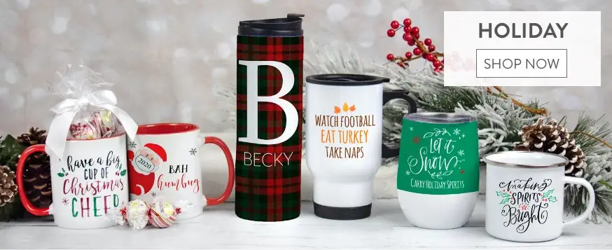 Personalized holiday drinkware