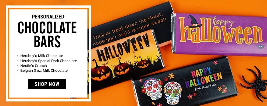 Personalized Halloween Chocolate Bars