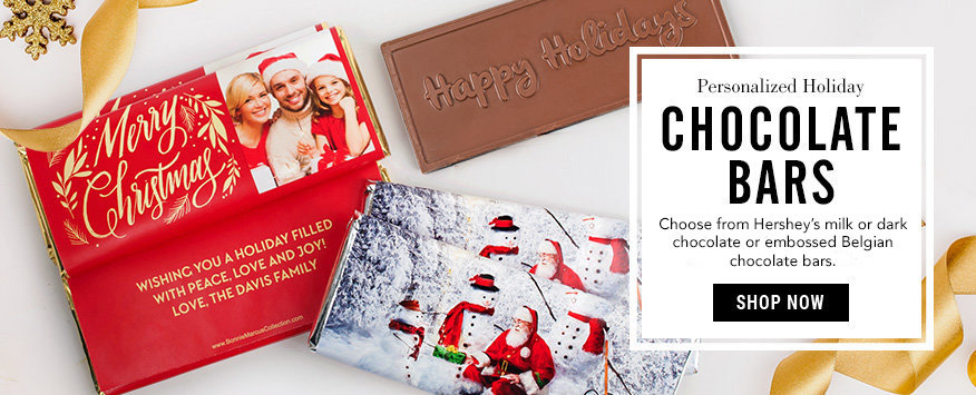 Personalized Holiday Chocolate Bars