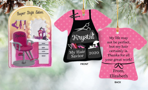 Personalized Beauticians & Barber Christmas Ornaments