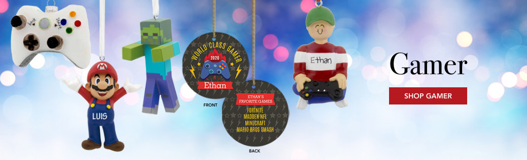 Personalized Gamer themed Ornaments
