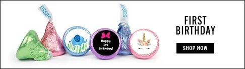 personalized first birthday hershey's kisses