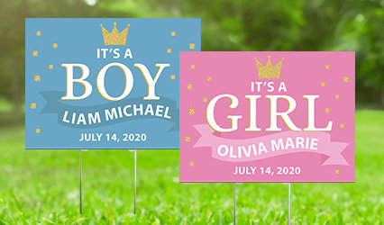 Personalized Birth Announcement Yard Signs