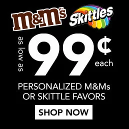 99¢ Personalized M&M's or Skittle Favors