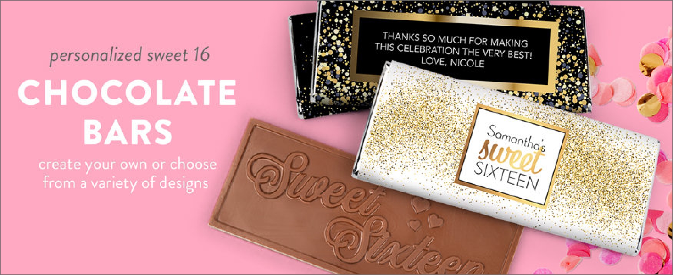 shop sweet 16 personalized chocolate bars