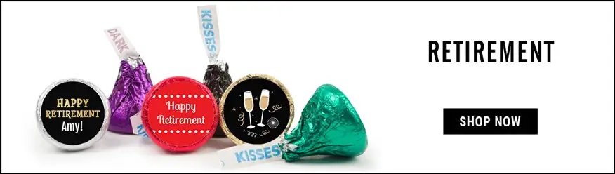 personalized retirement hershey's kisses