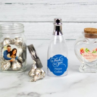 Candy in Glass Bowl Personalized Wedding Favor Party Favor 