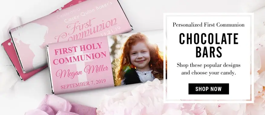 personalized communion candy bars for girls