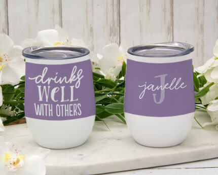 personalized themed wine tumblers