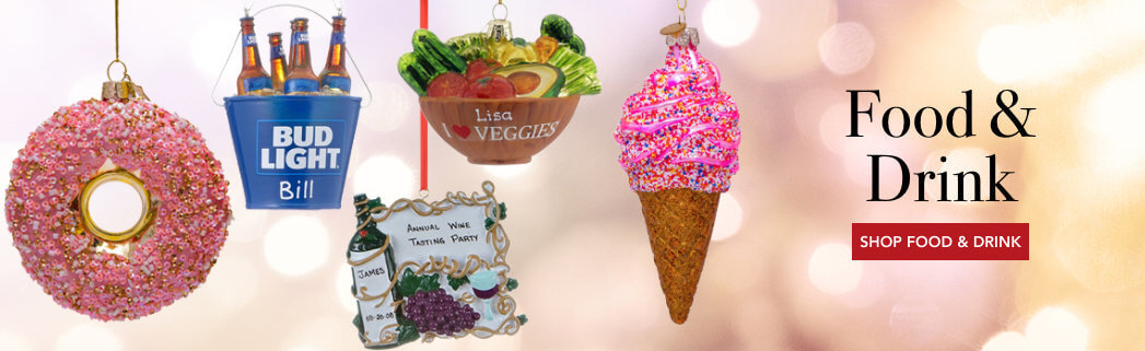 Personalized Food & Drink Christmas Ornaments