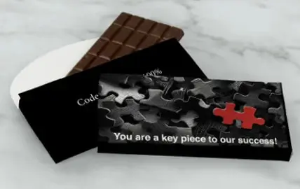 Personalized 3 ounce Business Chocolate Bars