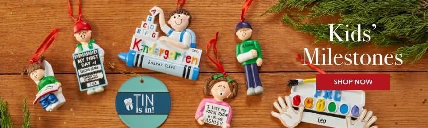 Personalized Kids Milestone Christmas Ornaments