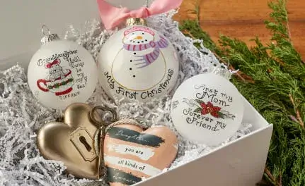 Personalized family of 6 Christmas ornaments