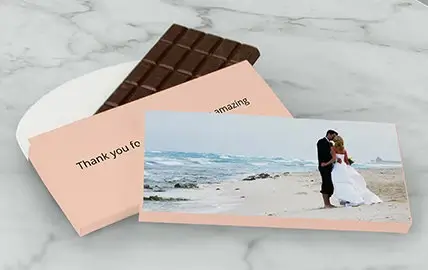 Personalized Wedding Reception 3 ounce Chocolate Bars