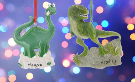 Personalized Dinosaur Christmas Ornaments