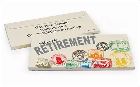 retirement chocolate bar in a gift box