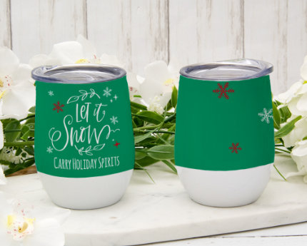 personalized holiday wine tumblers