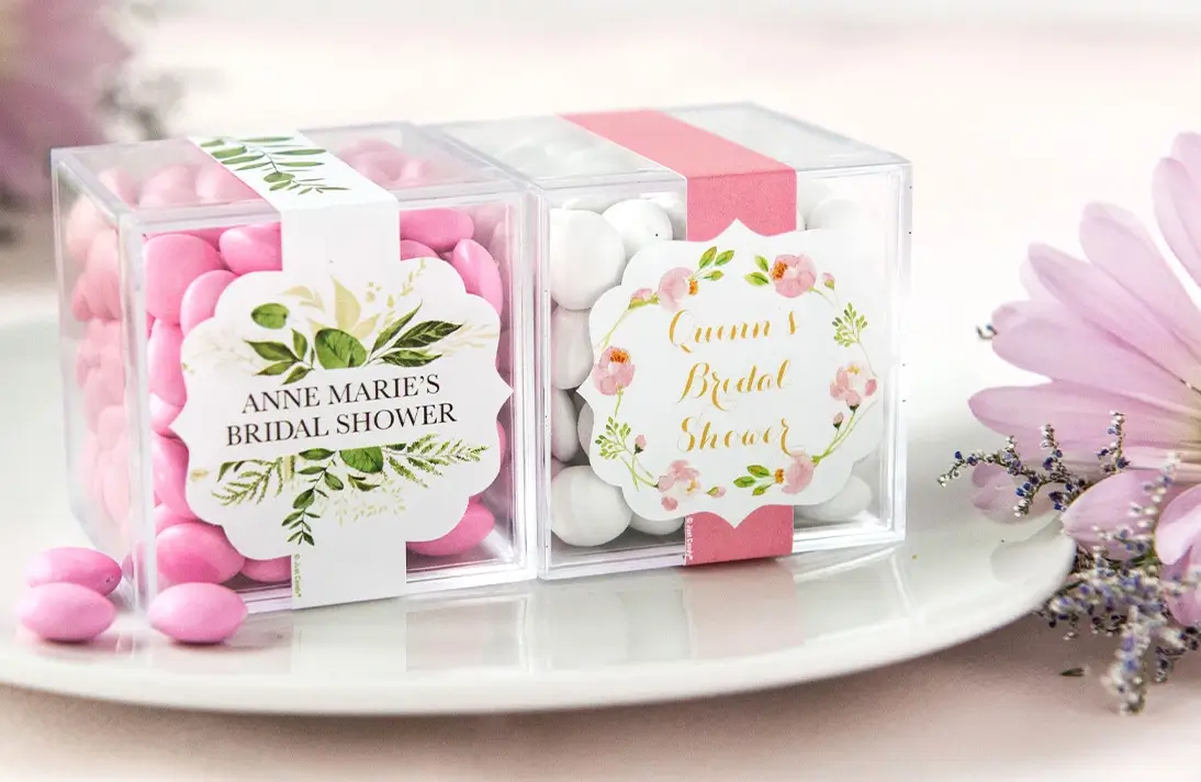 Personalized Favor Boxes Personalized Candy Favor Boxes for Wedding Bridal  Shower Favor Box 12 EB3102FCLA Set of 12 CLEAR Favor Boxes 