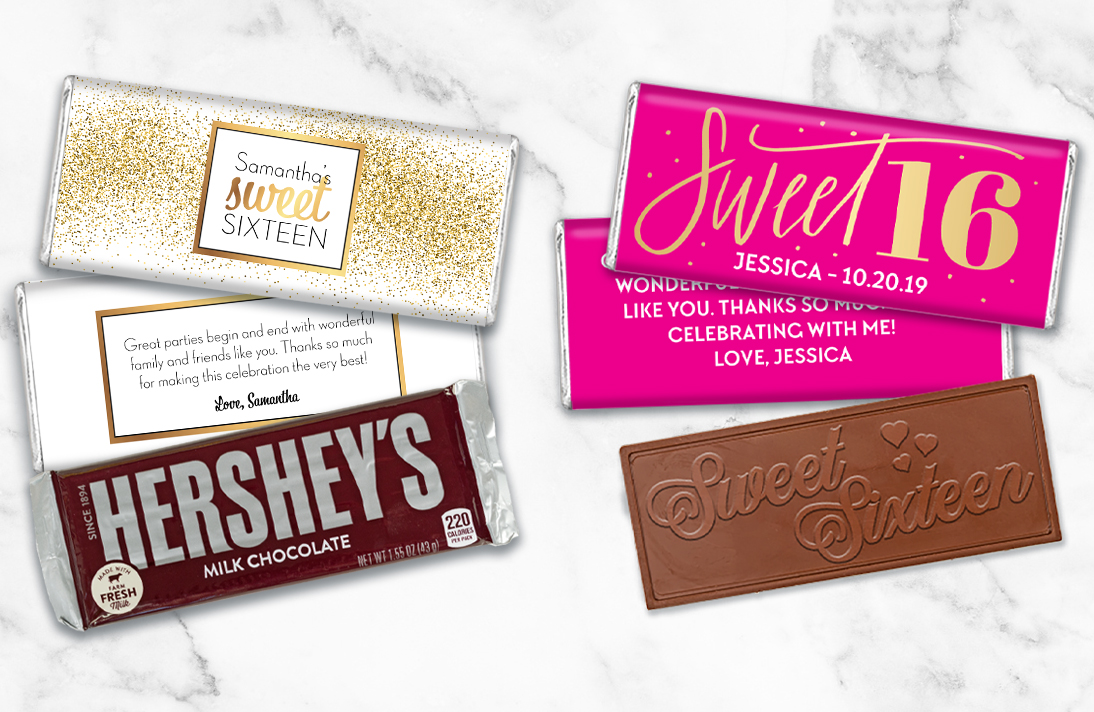 sweet 16 personalized chocolate bars