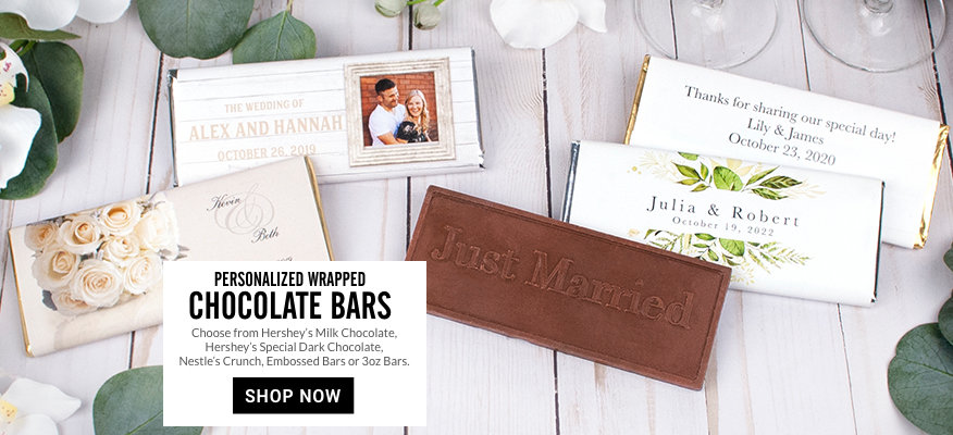 Personalized Wedding Reception Chocolate Bars