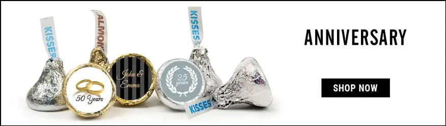personalized Anniversary hershey's kisses