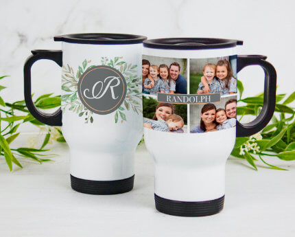 personalized family handle travel mugs