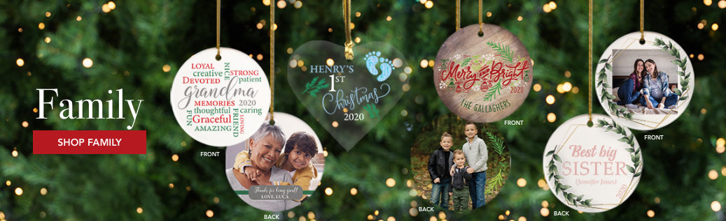 Customizable Family Christmas Ornaments