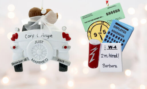 Personalized Adult Milestone Christmas Ornaments