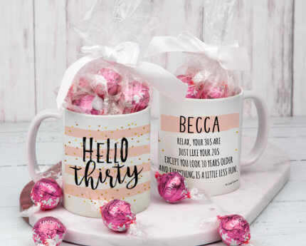 personalized CANDY FILLED birthday mugs