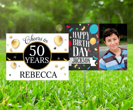 Personalized Birthday Lawn Signs & Banners