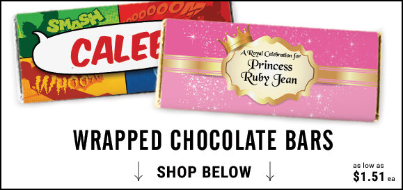 personalized kids birthday candy bars