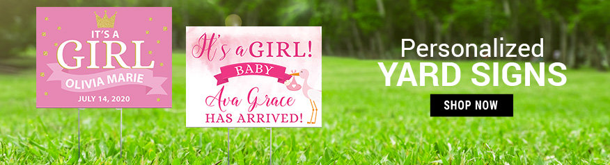 Personalized Girl Birth Announcement Yard Signs