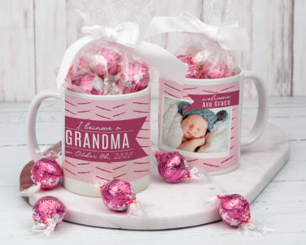 personalized candy filled family mugs